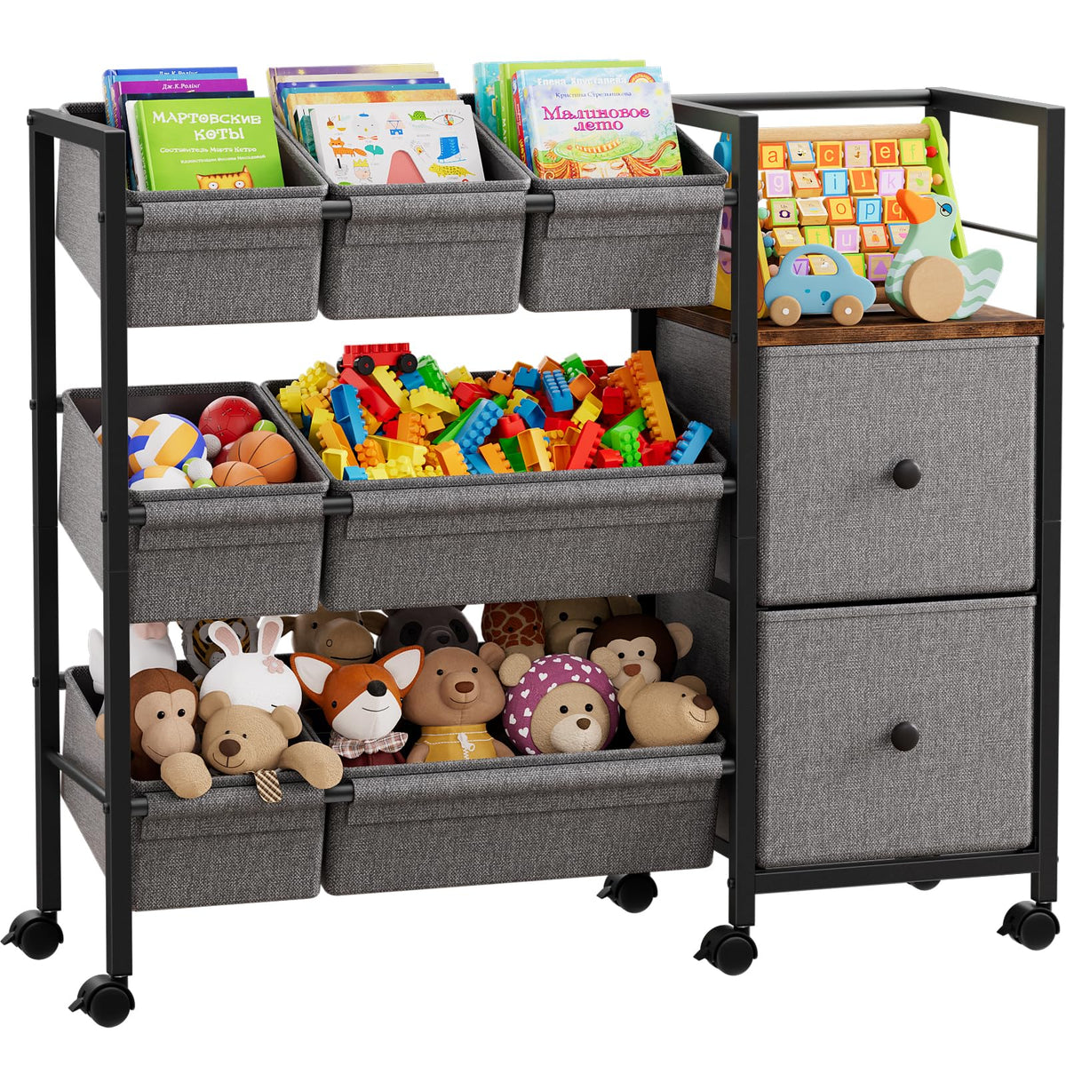 Kids Toy Organizers and Storage Bins, Black - Image 1