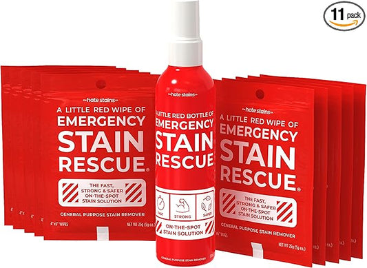 Emergency Stain Rescue Stain Remover Spray - Carpet Cleaner Spray - Wine & Coffee Stain Removal - 0.36 Fl Oz (Pack of 11)