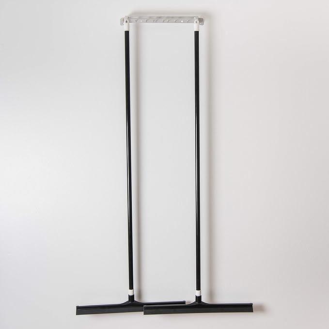 SPARTA 3656703 Plastic Floor Squeegee, Shower Squeegee, Heavy Duty Squeegee With Rubber Blade For Windows, Glass, Shower Doors, Floors, Windshields, 20 Inches, Black, (Pack of 6)