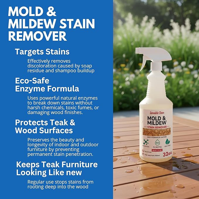 Loveable EcoDecors Complete Teak Care Bundle - 24oz Teak Oil, 32oz Cleaner, 16oz Protexion, and 32oz Stain Remover