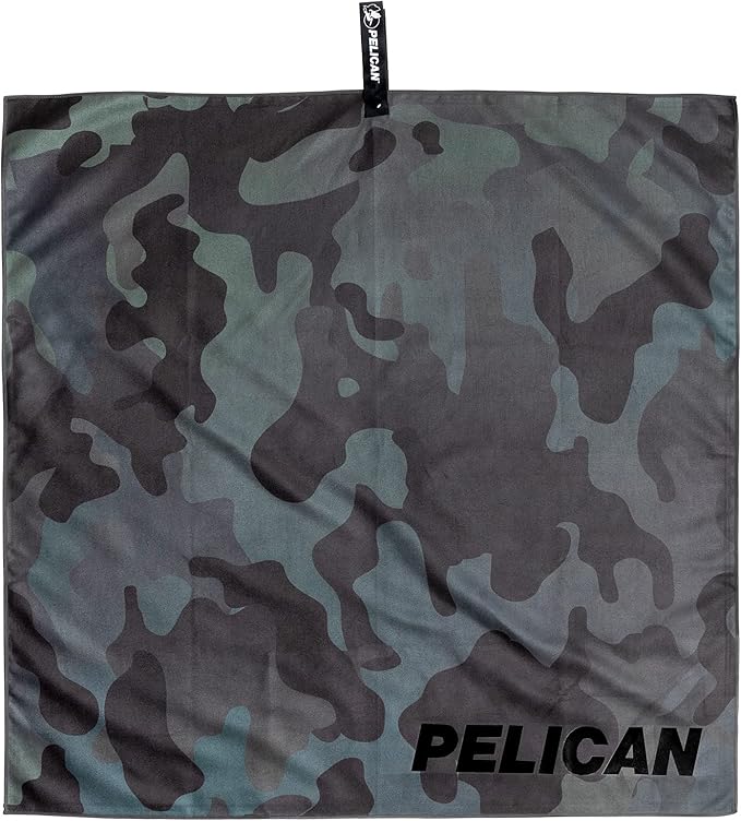 Pelican Outdoor - Multi-Use Towel with Carry Case - Ultra Absorbent Microfiber - Shadow Camo