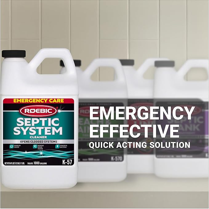 Roebic K-57-H K-57-H-3 Septic System Treatment: 1/2 Gallon, Clears Clogs, Restores Flow, Maintains Septic Systems for Optimal Performance