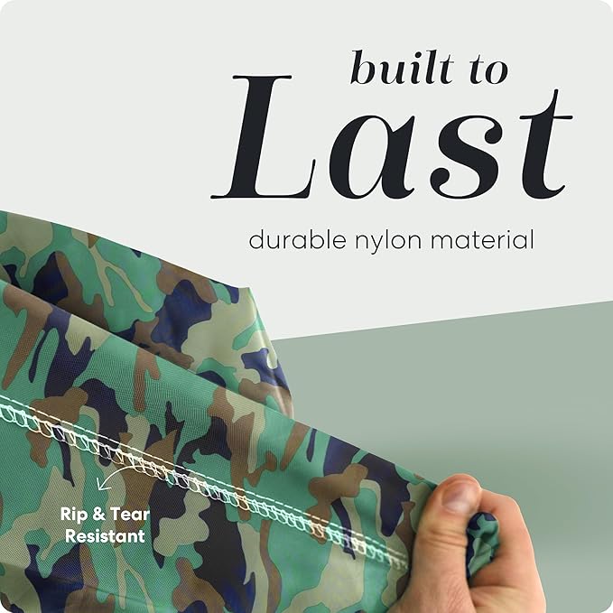 Nylon XL Laundry Bag - Locking Drawstring Closure, Machine Washable, These Large Bags Will Fit a Laundry Basket and Strong Enough to Carry up to Two Loads of Clothes (Camouflage | 30" x 40")
