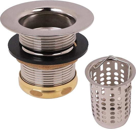 Westbrass A218-20 Junior Bar and Laundry Sink Drain Assembly with Removable Strainer Basket, Stainless Steel
