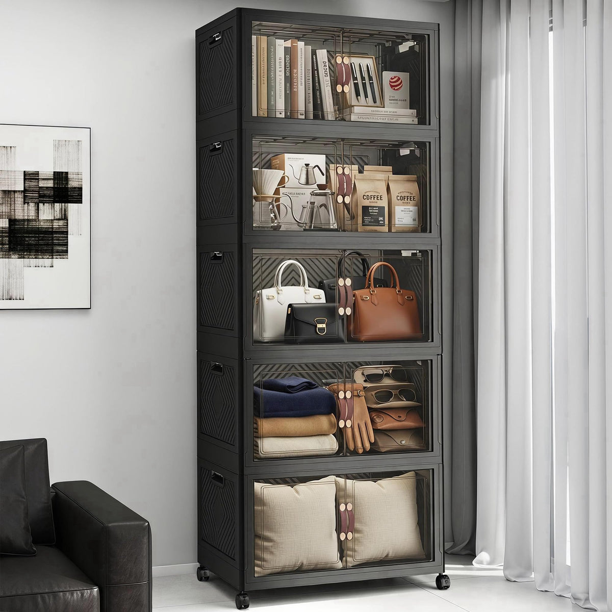 Stackable Storage Bins with Lids, 550QT Lockable Storage Cabinet - Image 1