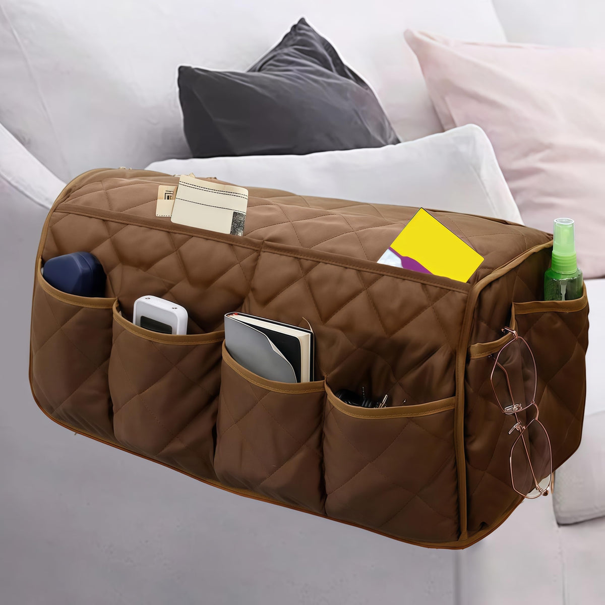 MEHIDFY Armchair Caddy, Waterproof Sofa Armrest Organizer - Image 1