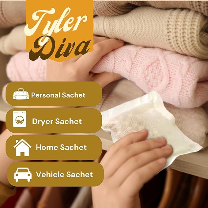 Worldwide Nutrition Bundle: Tyler Candle Company Diva Dryer Sheet Sachets - Glamorous Reusable Dryer Sheets - 2 Packs of 8 Sachets, Dryer, Home, or Personal Sachet and Multi-Purpose Key Chain