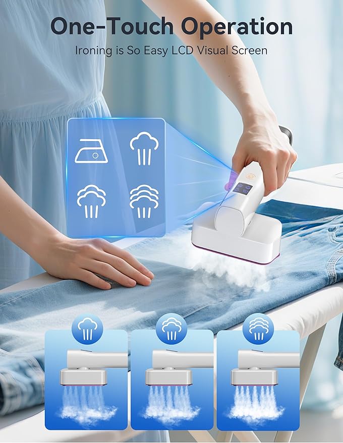 Steamer for Clothes, Sundu Portable 2-in-1 Steamer & Iron, 15s Fast Heat-up, 110ml Water Tank, Wrinkle Remover for Garment, Travel & Home Use (Purple White)