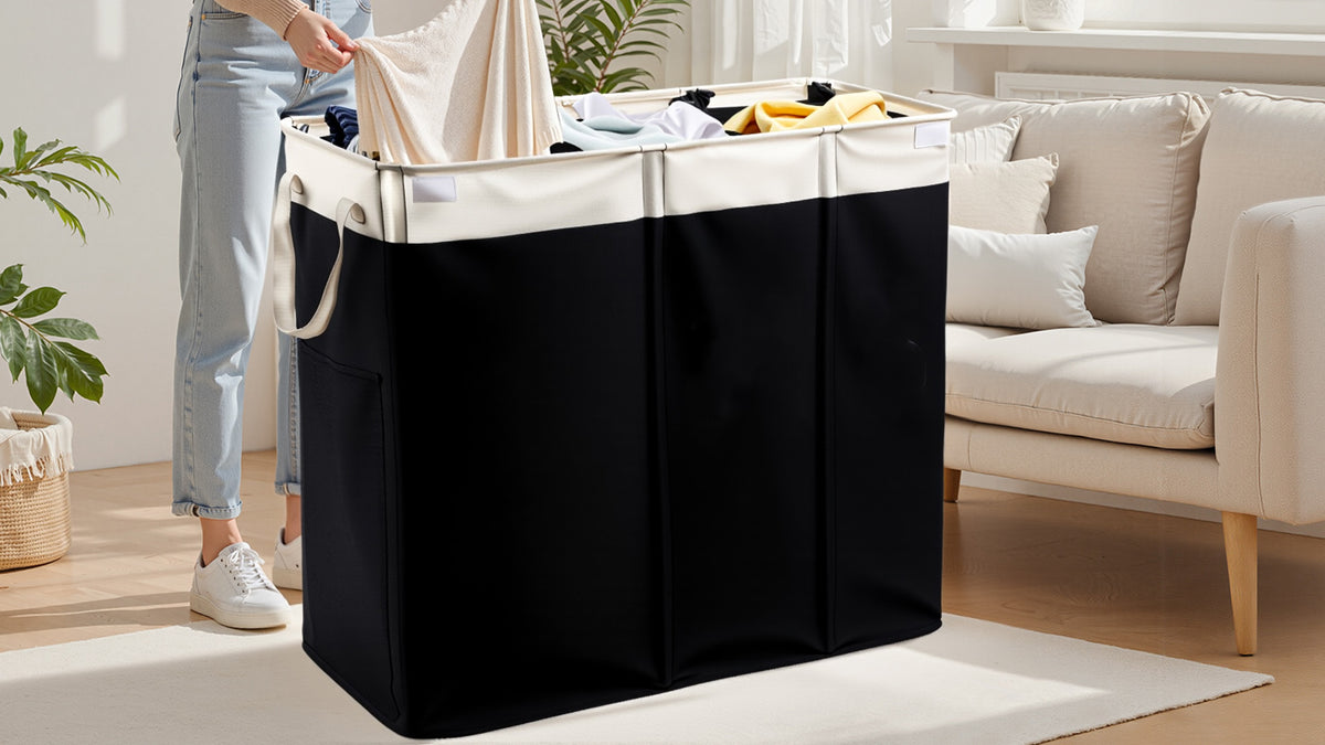 190L Laundry Hamper with Lid, Large Laundry Basket with Lid and 3 - Image 8