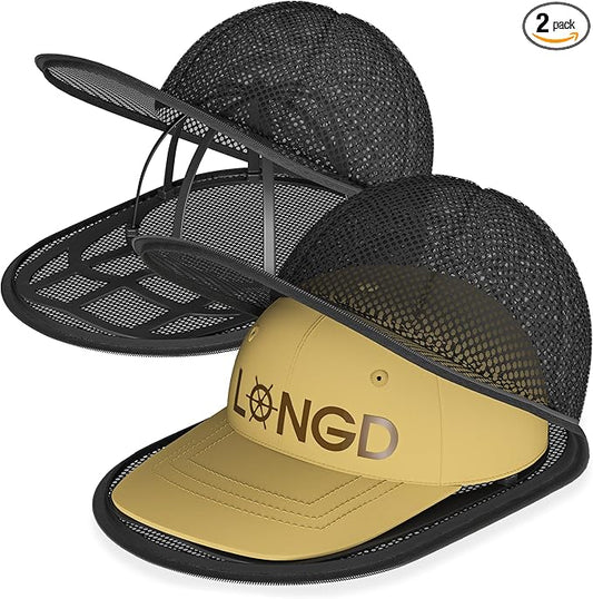 LONGD Hat Washer Cage with Snap Lock - Machine/Dryer Safe Compact Hat Cleaner for Baseball Caps & Storage