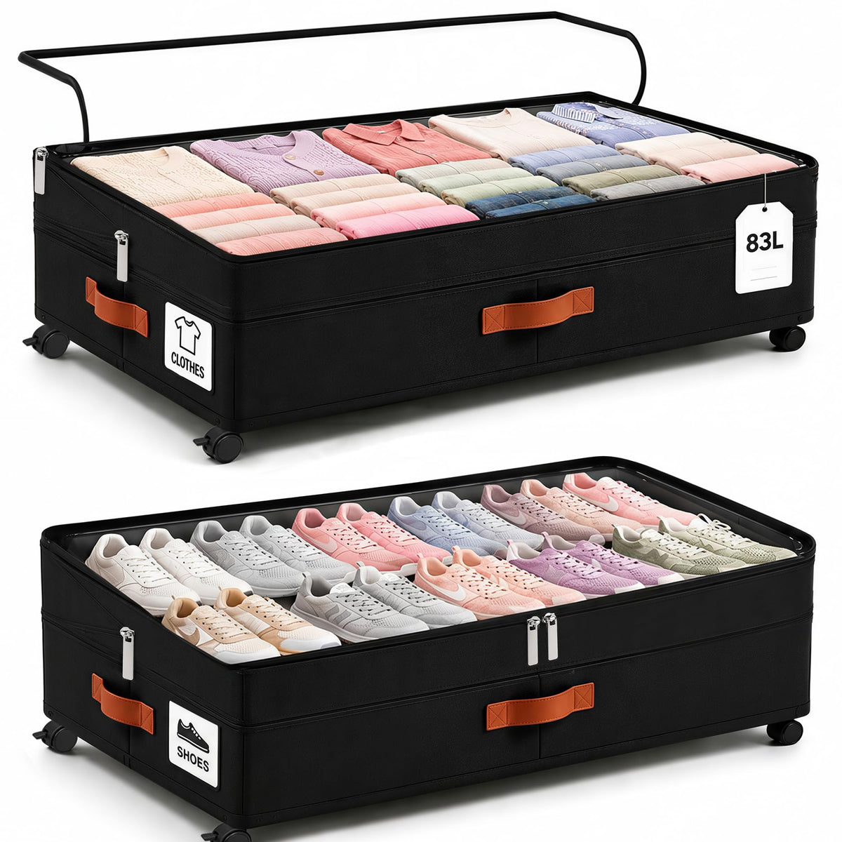Under Bed Storage with Wheels, 2 Pack - Image 1