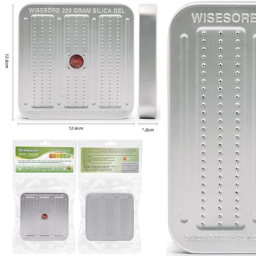 200 Gram 5 Pack Gun Safe Dehumidifier, Reusable Silica Gel Dehumidifier, Indicating Silica Gel Desiccant Canister (Orange to Green)