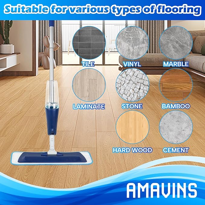 3 Pack Microfiber Cleaning Pads, Reusable Microfiber Mop Pads for 18 Inch Mop, Hardwood Floor Replacement Cleaning Mop Pads, Machine Washes
