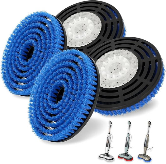 4 Pack Replacement Brush Heads for Shark, Brush Heads for Shark Compatible with S8201, S8001, S7001, S7201 - Steam Mop Pads with Nylon, Deep Clean Hardwood & Tile Floors, Scratch-Free- (Blue)