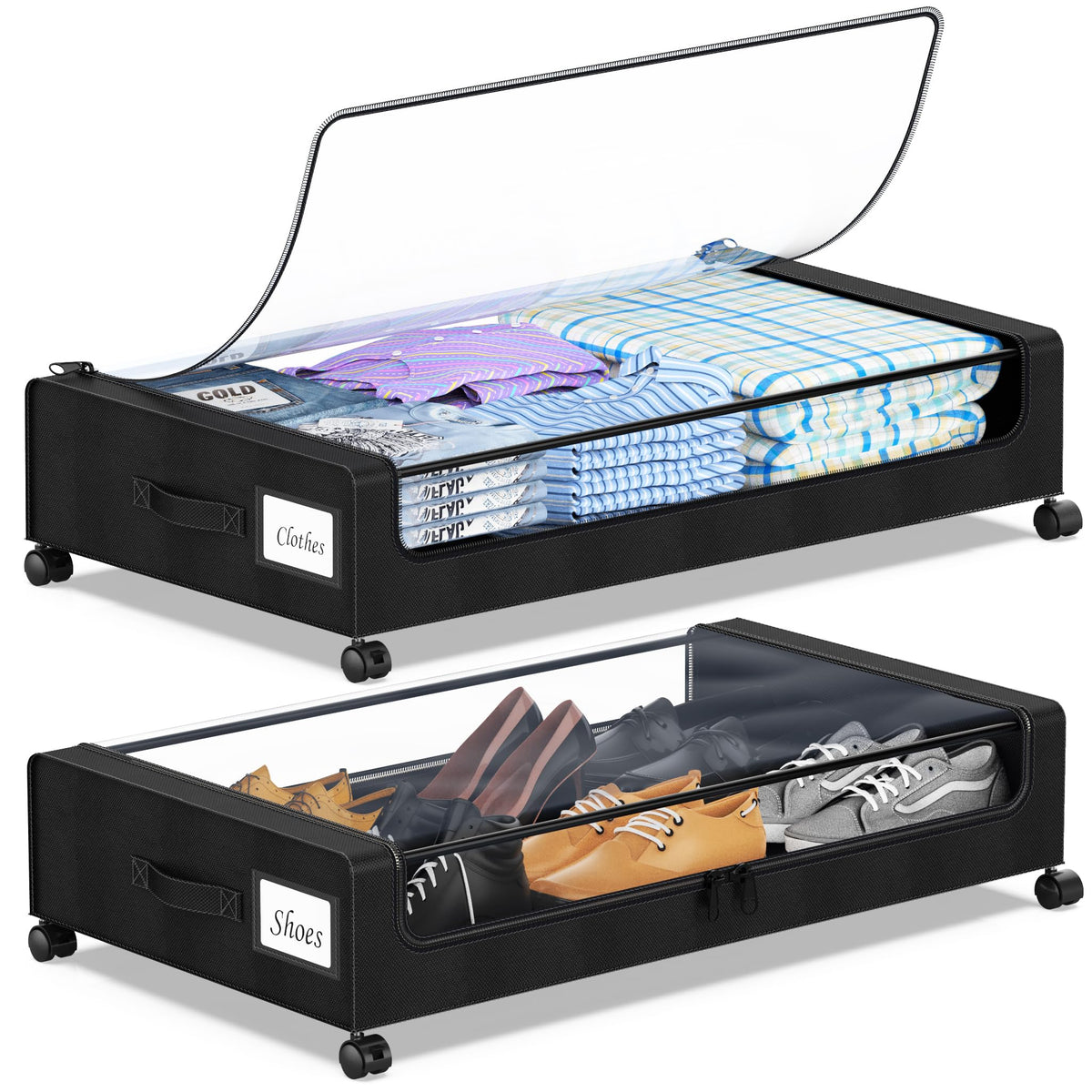 Under Bed Storage with Wheels, 2-Pack Under the Bed - Image 1