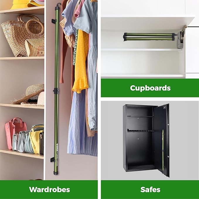 2 Pack Gun Safe Dehumidifier Rod | Dehumidifier Rod For Enclosed Spaces, Gun Safe & Vault, Cabinets | Protect Valuables & Stop Humidity, & Moisture | Foldable, 4 Mounting Brackets | 24''/61cm