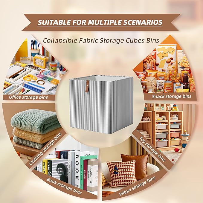 Cube Storage Bin 12x12 in- 2 Pack,Collapsible Fabric Storage Bins,Open Home Storage Bins,Baskets for organizing,For Clothing Storage,Toy Storage,Office Storage,Home Decoration
