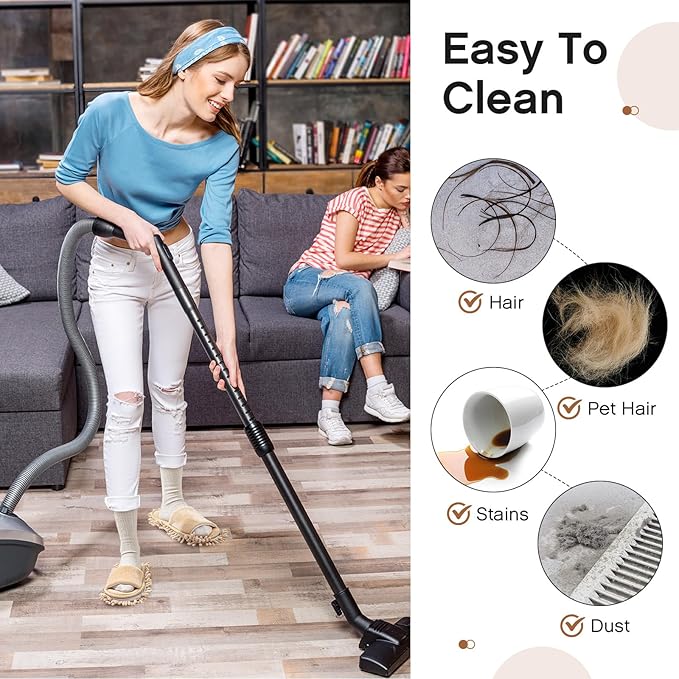HooLing 10 Pairs Unisex Microfiber Mop Slippers for Floor Cleaning Washable Detachable House Mop Shoes Indoor Dirt Dusting Mopping Slippers for Women Men Home Office Kitchen, 4 Colors (Medium)