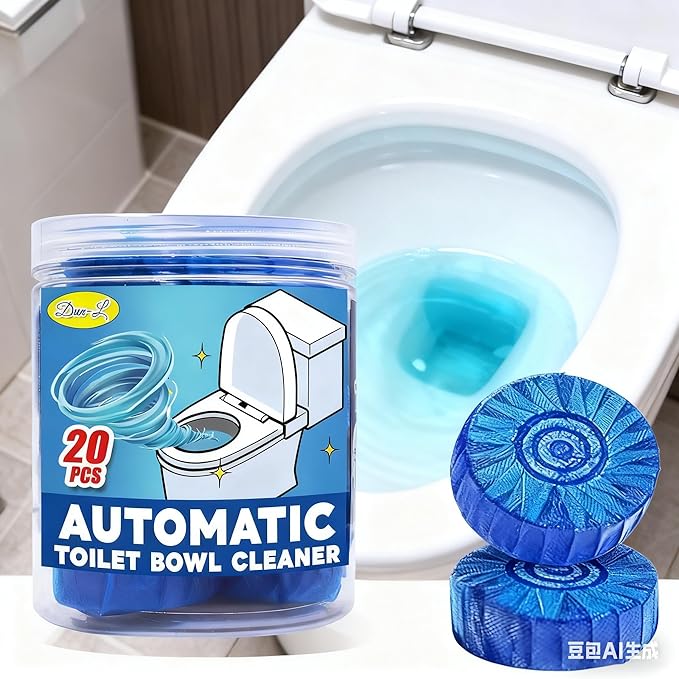（18 Count） Automatic Toilet Cleaner Tablets, Toilet Bowl Cleaner Tablets, Bathroom Toilet Tank Cleaner，Blue Cleaning Tabs for Bathroom Tank