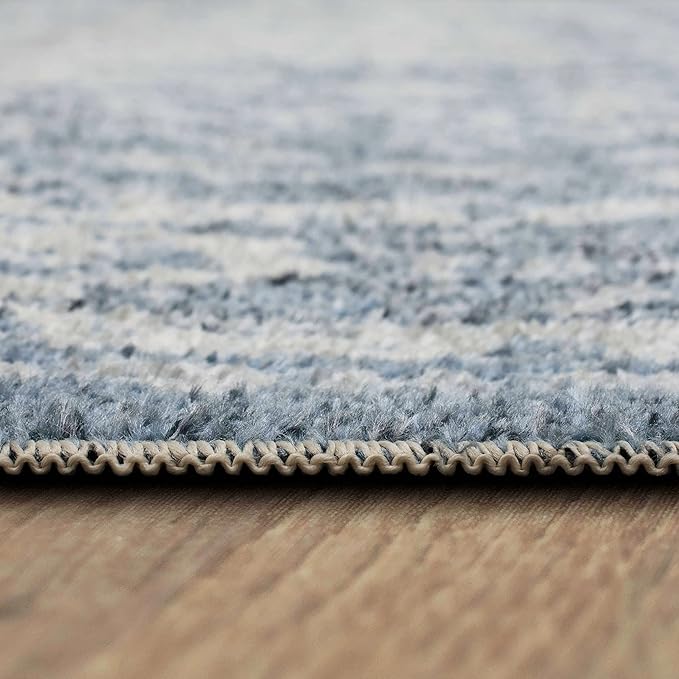 Mohawk Home Cassandra Abstract Ornamental Denim Blue 7' 10" x 10' Area Rug Perfect for Living Room, Dining Room, Office