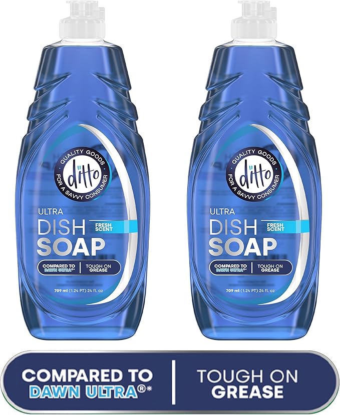 Ditto Ultra Dish Soap (Ultra) 48 fl Oz - 2 Pack - Extra Tough On Grease & Stains