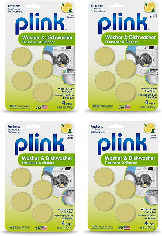 Plink Washer and Dishwasher Freshener Cleaner 4-Pack, 16 Tablets Total, Count