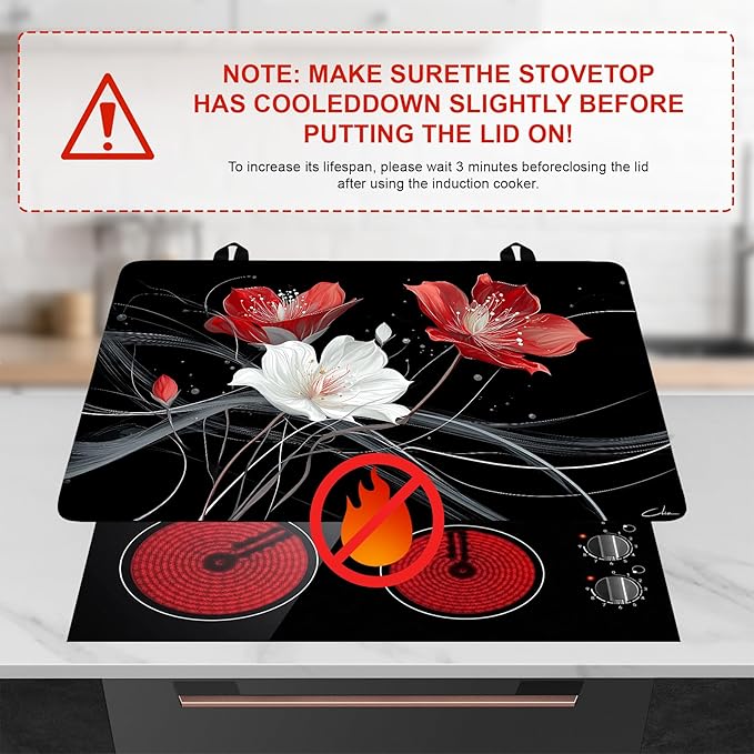 Stove Top Cover for Home Decoration Kitchen Pad Washable Cooktop Covers Countertop Stove Protector Mat for Home Kitchen Cooktops (safflower, 28"x20")