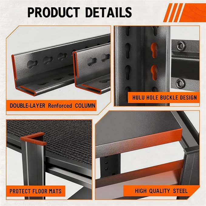 Over Toilet Storage Shelves, 5 Tier Adjustable Steel Shelf, Freestanding Metal Bathroom Space Saver, Waterproof&Rustproof Oraganizer with Reinforced Columns, Ideal for Laundry Bathroom,40W*14D*72H
