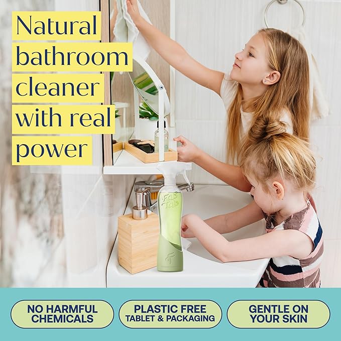 Fab Tab Bathroom Cleaning Spray Refill Tablets - All-Purpose Cleaner Spray Tablets - Natural Cleaning Products - Plant-Based - Citrus Scent- No Harsh Chemicals - (bottle not included) (20)
