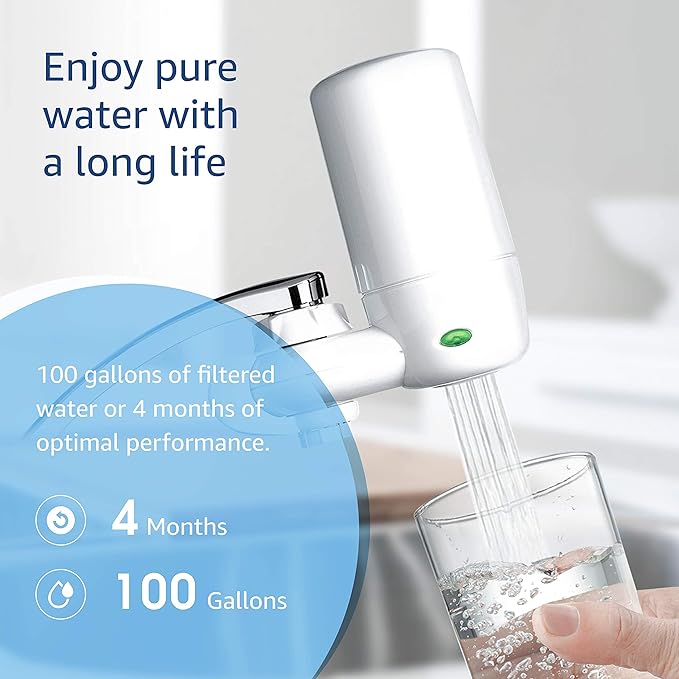 Waterdrop Faucet Filter Replacement for Brita® 36311 On Tap Water Filtration System Replacement Filters (Pack of 2) & Chrome(Pack of 2)