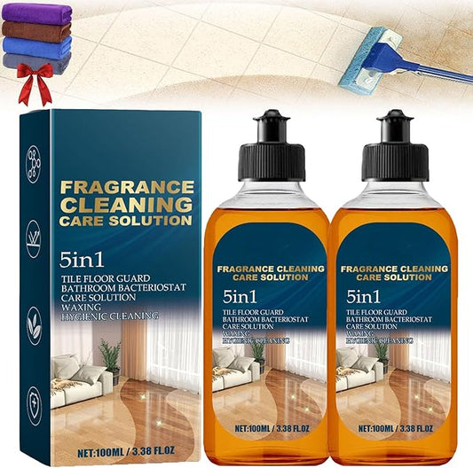 5 in 1 Floor Cleaner, 2026 New 5 in 1 Fast-Drying Fragrance Cleaning Care Solution, Dual-Action Stain and Odor Remover for Hardwood Floors, Natural Shine for Mopping Home Kitchen Bathroom (2Pcs)
