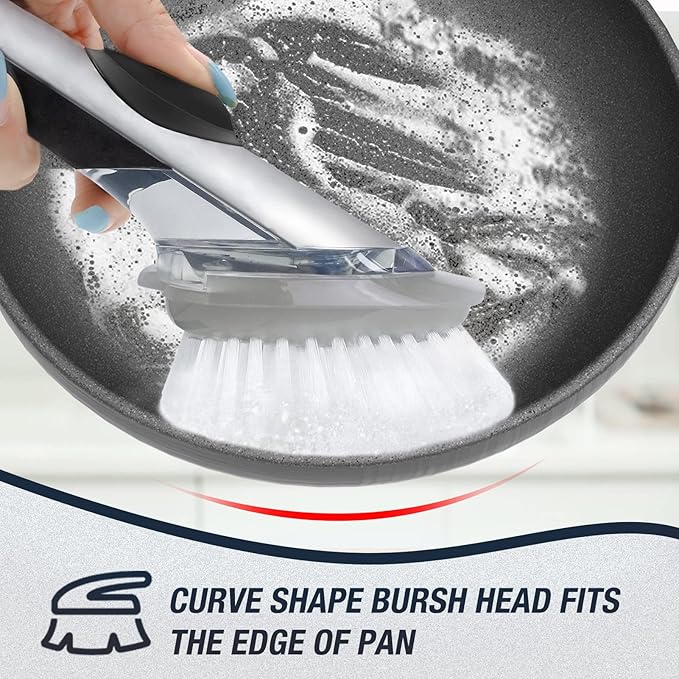 Shadowgallery Palm Brush Refills for OXO (New Generation) - 1 Count, White, Plastic/Nylon Bristles, Plastic Handle, Dish & Utensils