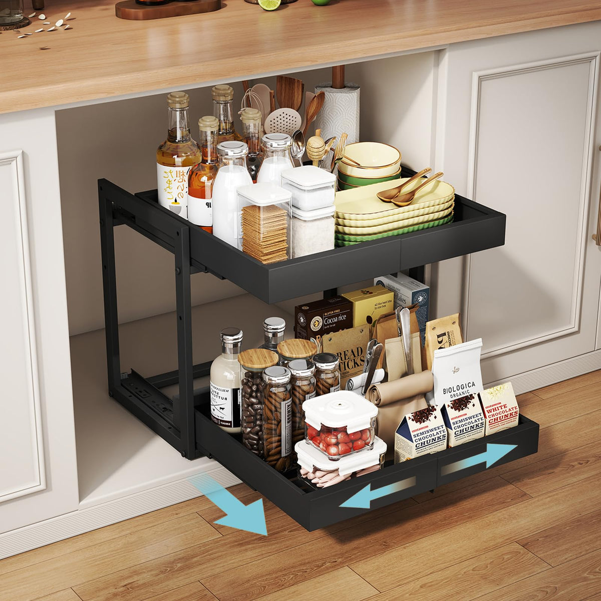 Golener 2-Tier Expandable Pull Out Cabinet Organizer, Cabinet - Image 1
