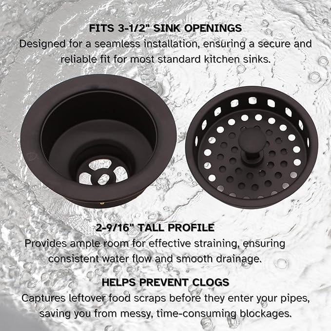 Westbrass D214-12 3-1/2" Post Style Large Kitchen Sink Basket Strainer, Oil Rubbed Bronze