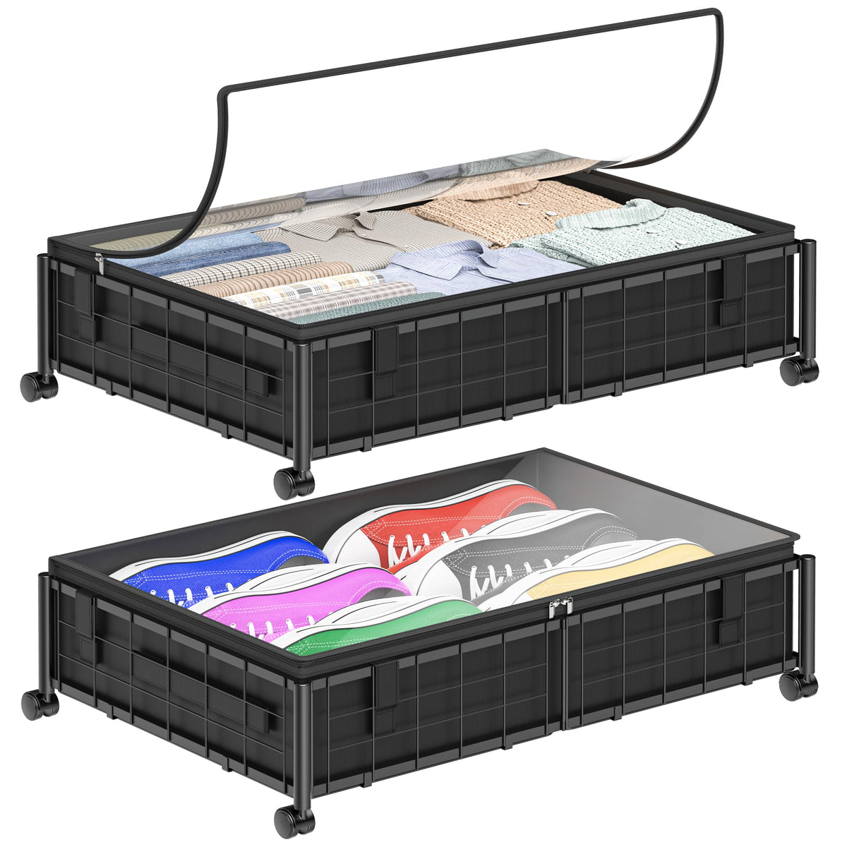 Hleelomi Under Bed Storage with Wheels and Storage Bag - Image 1