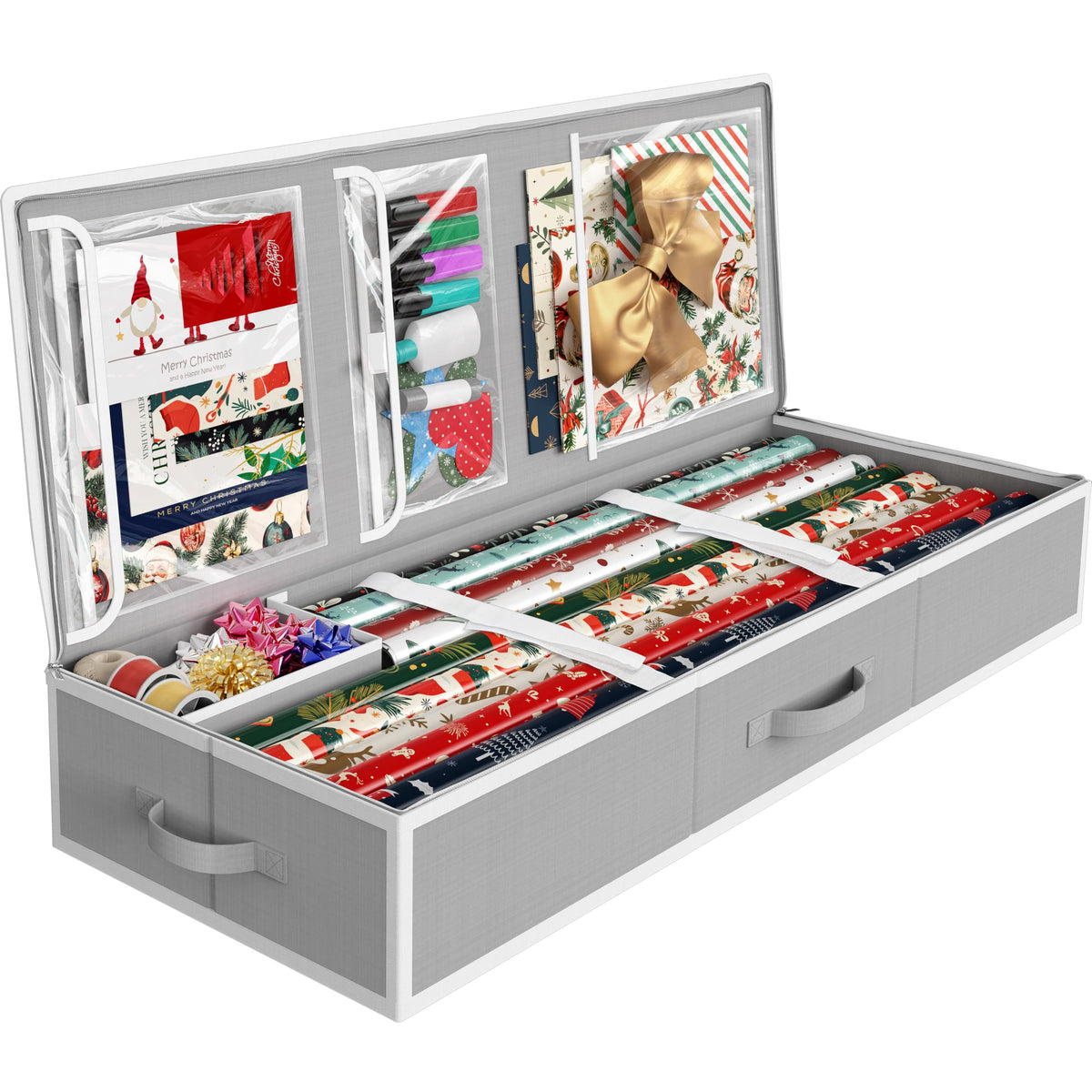 Simple Houseware 41.5" Wrapping Paper Organizer, Fits 40 Rolls - Image 1