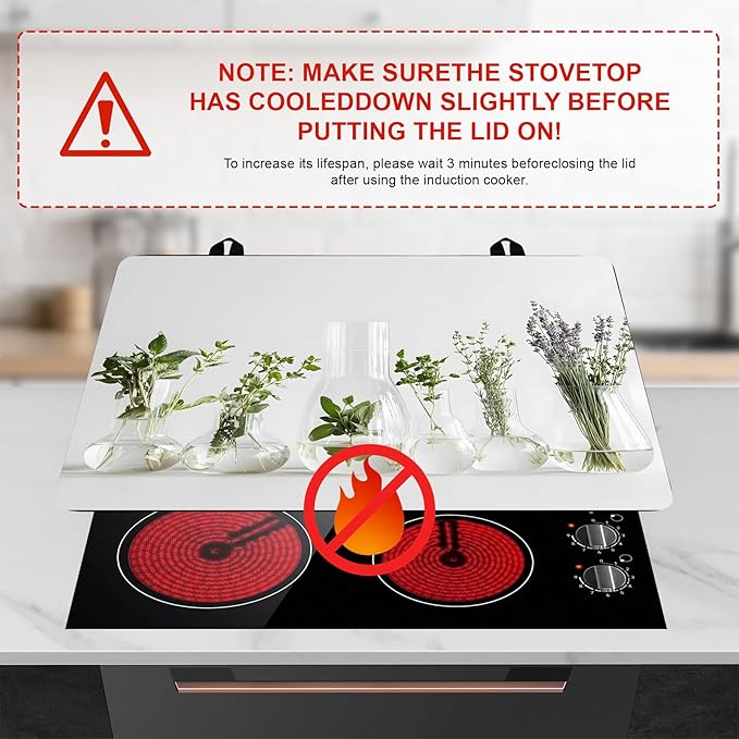 Stove Top Cover for Home Decoration Kitchen Pad Washable Cooktop Covers Countertop Stove Protector Mat for Home Kitchen Cooktops (vase, 28"x20")