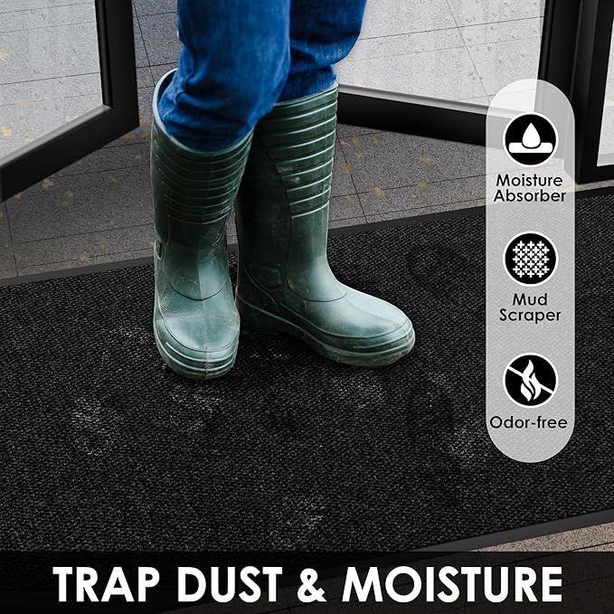 2′ x 39′ Front Door Mat Indoor Outdoor Entrance, Commercial Floor Mat Heavy Duty Dirt Trapper Entryway Doormat, Custom Size Non Slip Rubber Backing Welcome mat, Door Mat for High Traffic Area