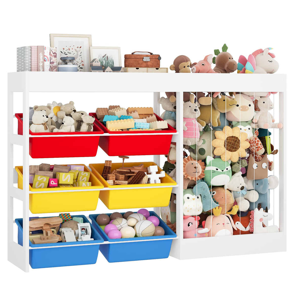 50.6"W x 39.4"H Toy Storage Organizer with 153L Stuffed Animal - Image 1