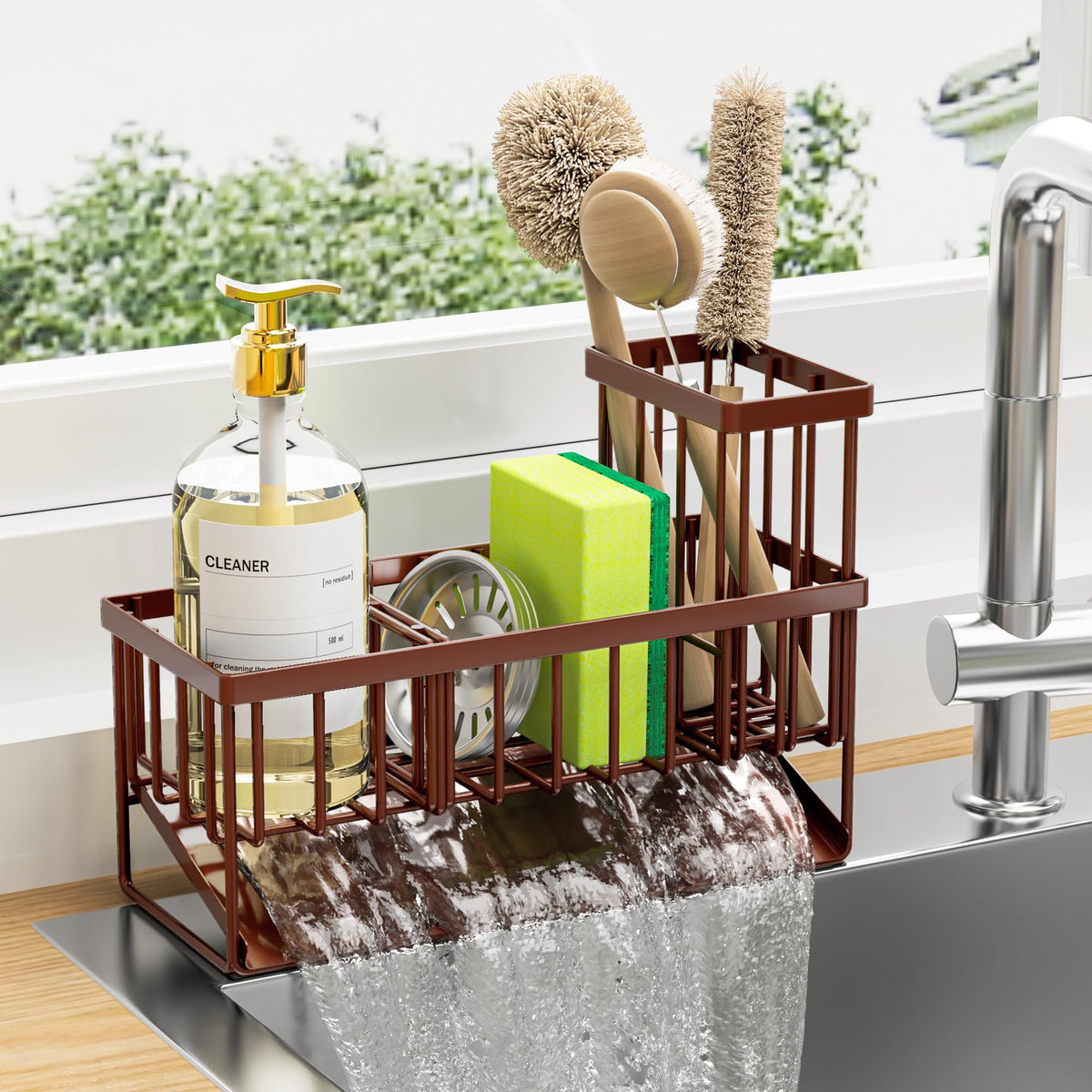 Cisily Kitchen Sink Caddy, Sponge Holder for Kitchen Sink - Image 1