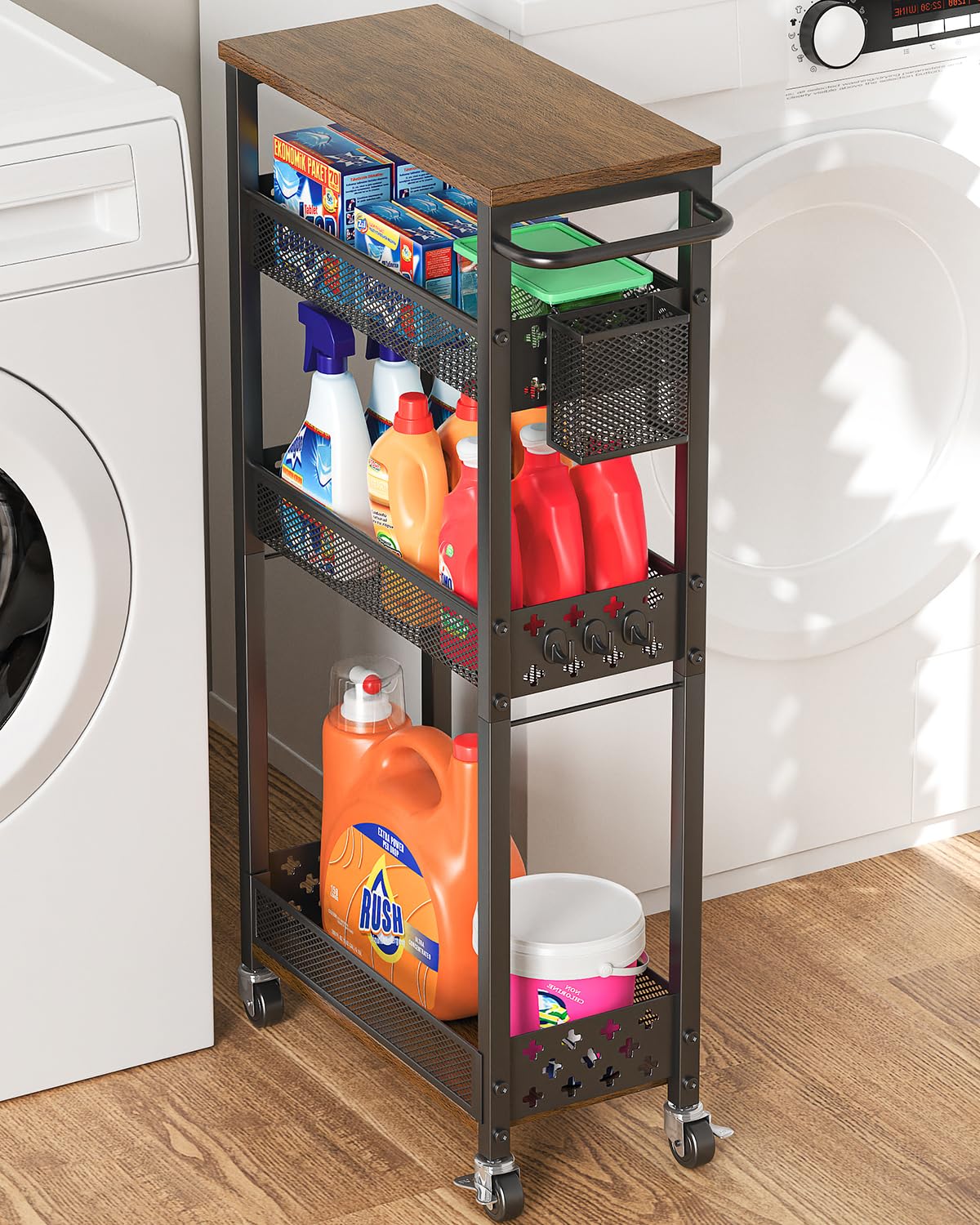 XYZLVSI 4 Tier Slim Storage Cart Laundry Room Organi | All Products - Image 1