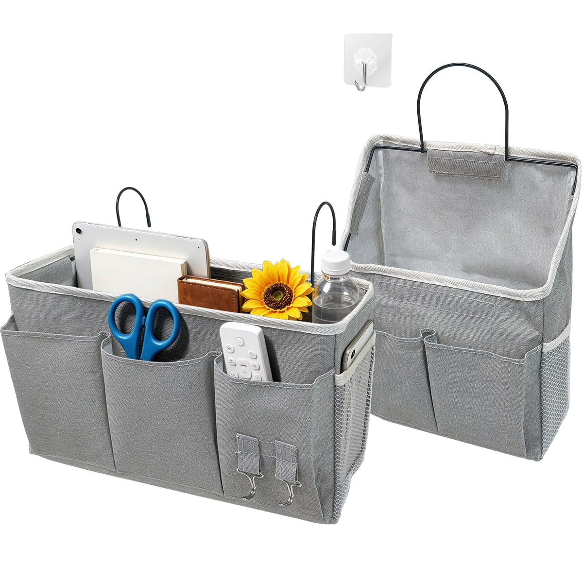 1 Large+1 Small No Drill Bedside Hanging Caddy, Multi-Size - Image 1