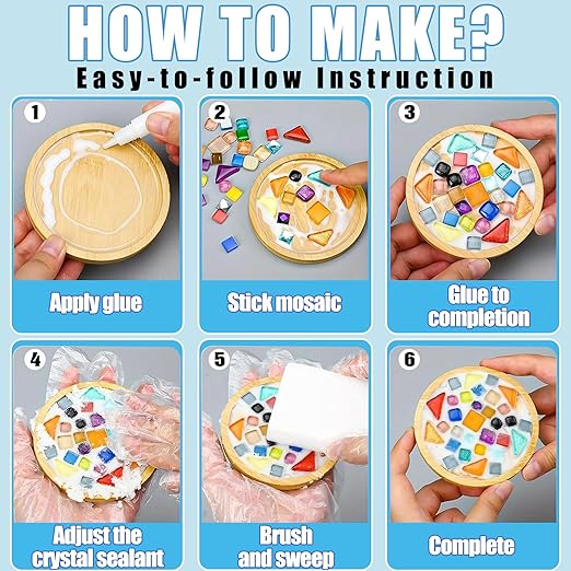 Mosaic Crystal Grout, Mosaics Tile Tools, Mosaic Tile Accessories – Essential for Handmade Grouting and Perfect for DIY Craft Projects (Translucent, 8.8oz)