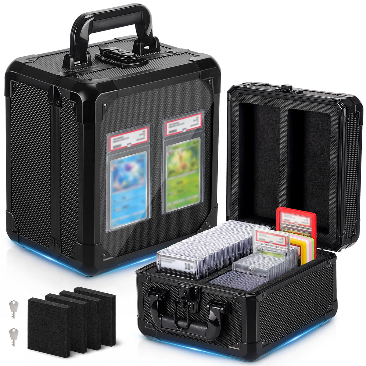 Graded Card Storage Box with Display Window, Stores Up - Image 1