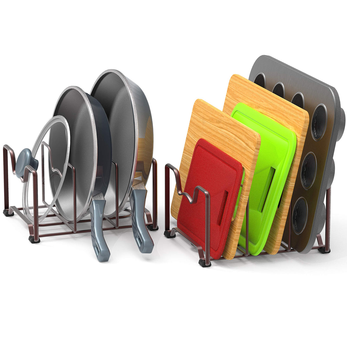 Simple Houseware Cabinet Bakeware Organizer Rack Holder, 2 Pack - Image 1