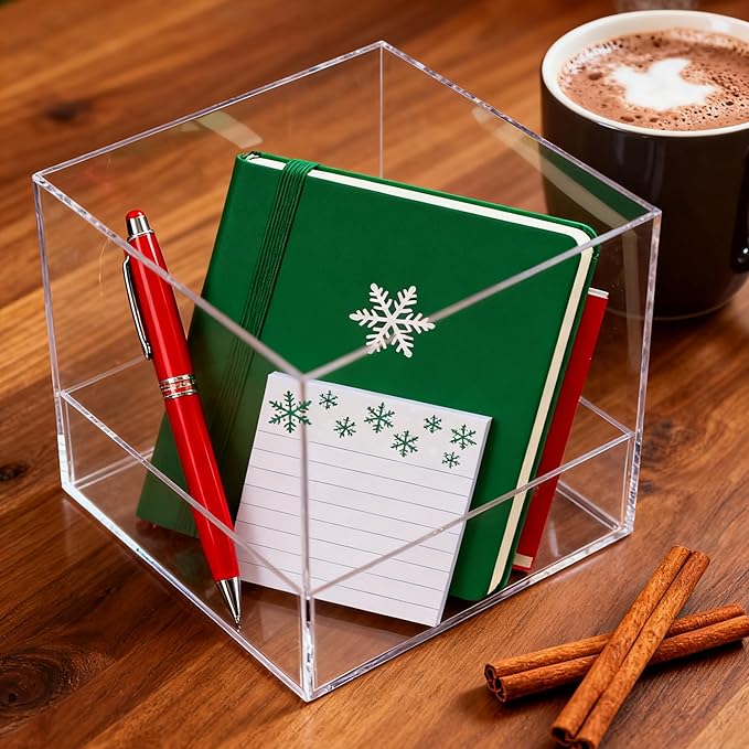 Acrylic Box Clear Display Boxes with Lids Acrylic Square Cube Decorative Boxes Jewelry Storage Box for Birthday Valentine's Day Party Favor Candy Pill and Tiny Jewelry
