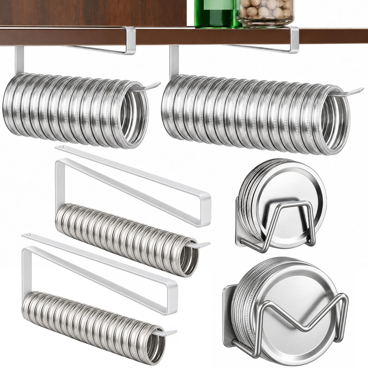 Mason Jar Lid Organizer 4 Pack Canning Jar Lid Holder and Ring - Image 1