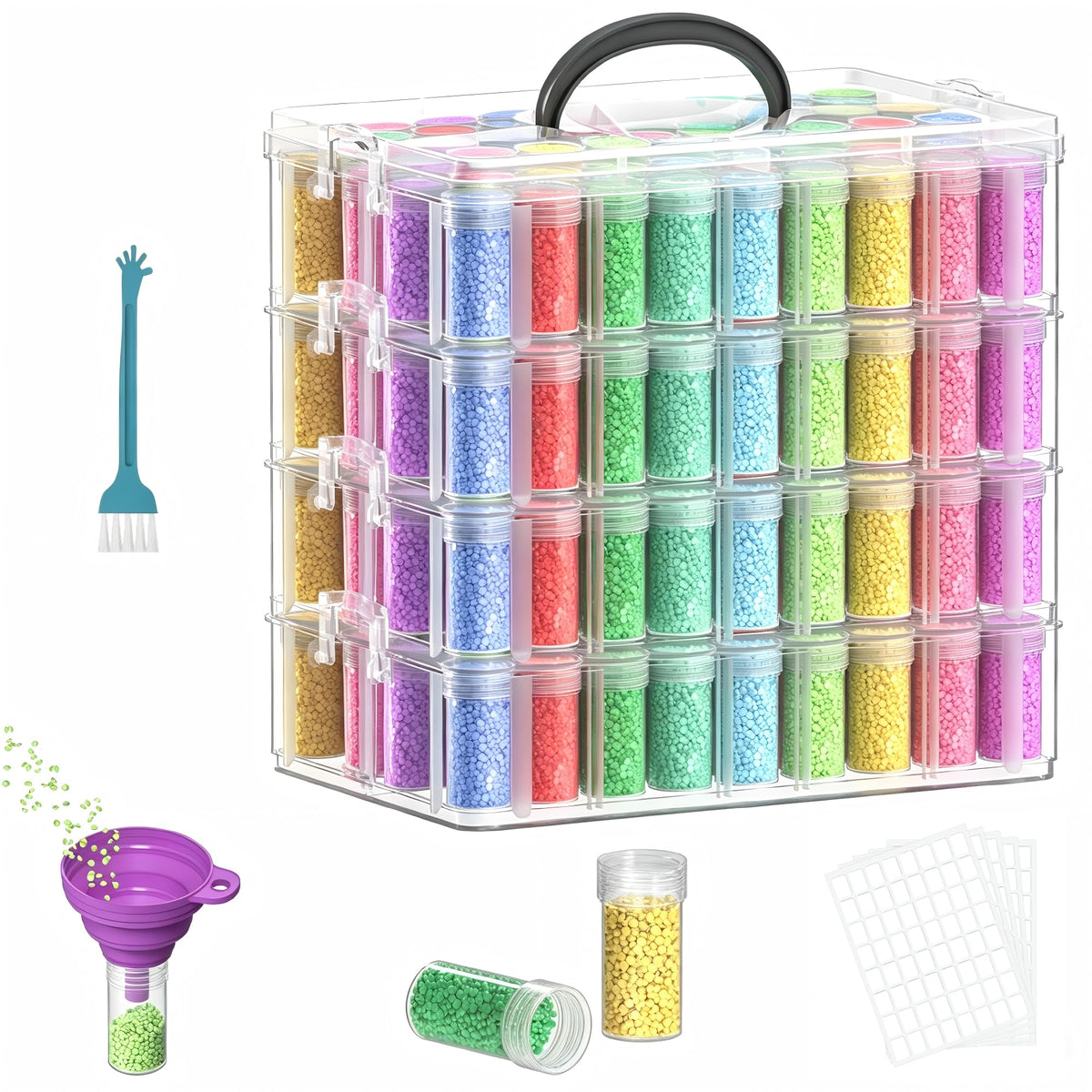 4-Tier Diamond Painting Storage Box, 208 Slots | Home Organization - Image 1