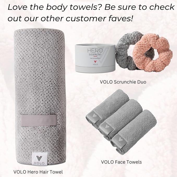 VOLO Hero Salt White Body Towel | Luxury Bath Towel | Ultra Soft, Super Absorbent, Quick Drying Nanoweave Fabric | Spa Towels for Bathroom | Extra Large Post Shower Wrap | Gentle on Skin | Microfiber