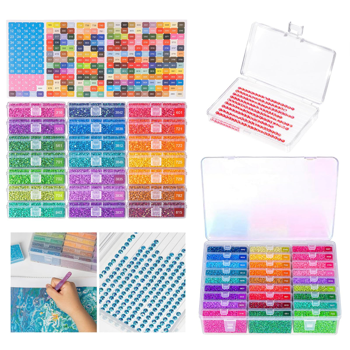 QTFOUND Diamond Art Painting Storage 1pack 27pcs Storage - Image 1